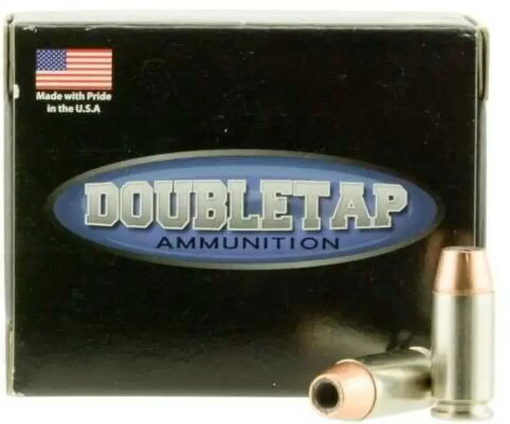 DoubleTap 40 S&W 180 Grain hollow point ammo box with low muzzle flash bullets