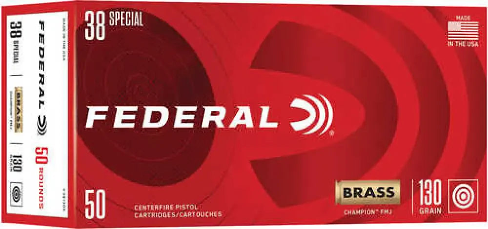 Federal C38130A 38 Special full metal jacket cartridges