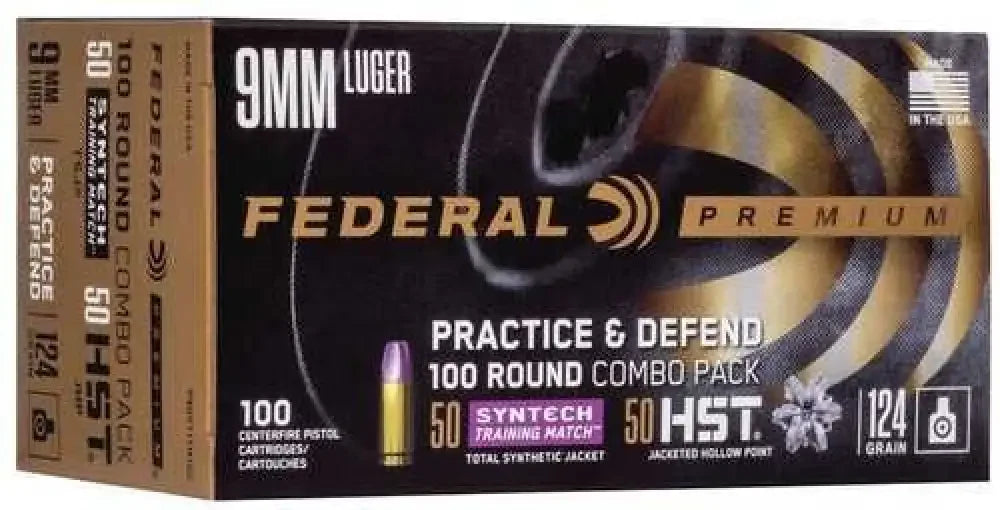 Federal Practice & Defend HST Syntech Combo 9mm Luger 100 Rounds