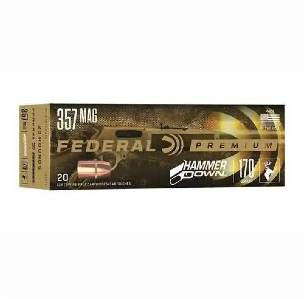Federal Premium Hammer Down 357 Magnum Ammunition hollow point box