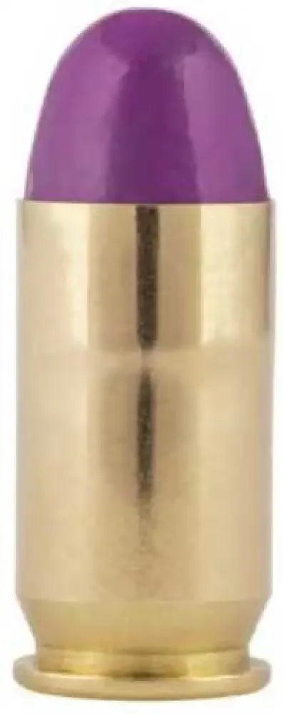 Purple-tipped brass casing in Federal Syntech Training Match 45 ACP ammo