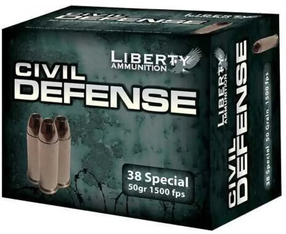 Liberty 38 Special 20 rounds ammunition for personal protection, tan hollow point bullets