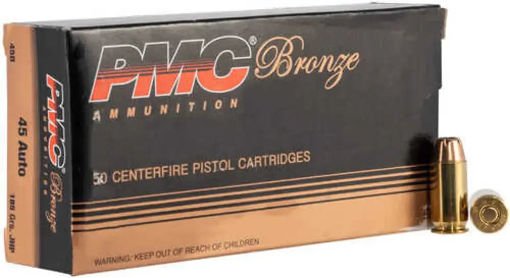 Pmc Bronze 45 Acp Grain Jhp Jacketed Hollow Points Unleashed - Acp / 185 / Point - Handgun Ammo