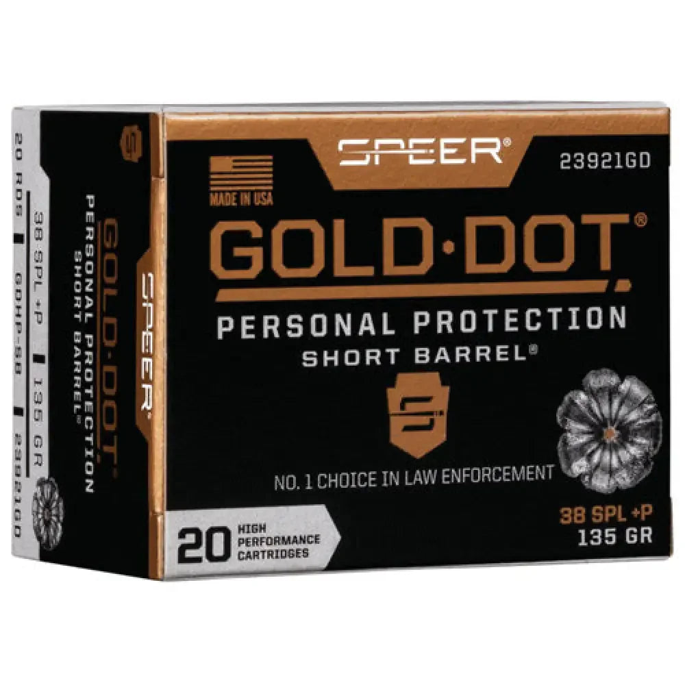 Speer 38 Special 135 grain hollow point personal protection ammo box