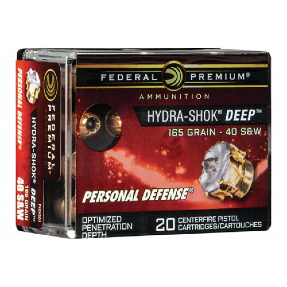 Federal Premium 40 S&W 165 grain hollow point ammo box