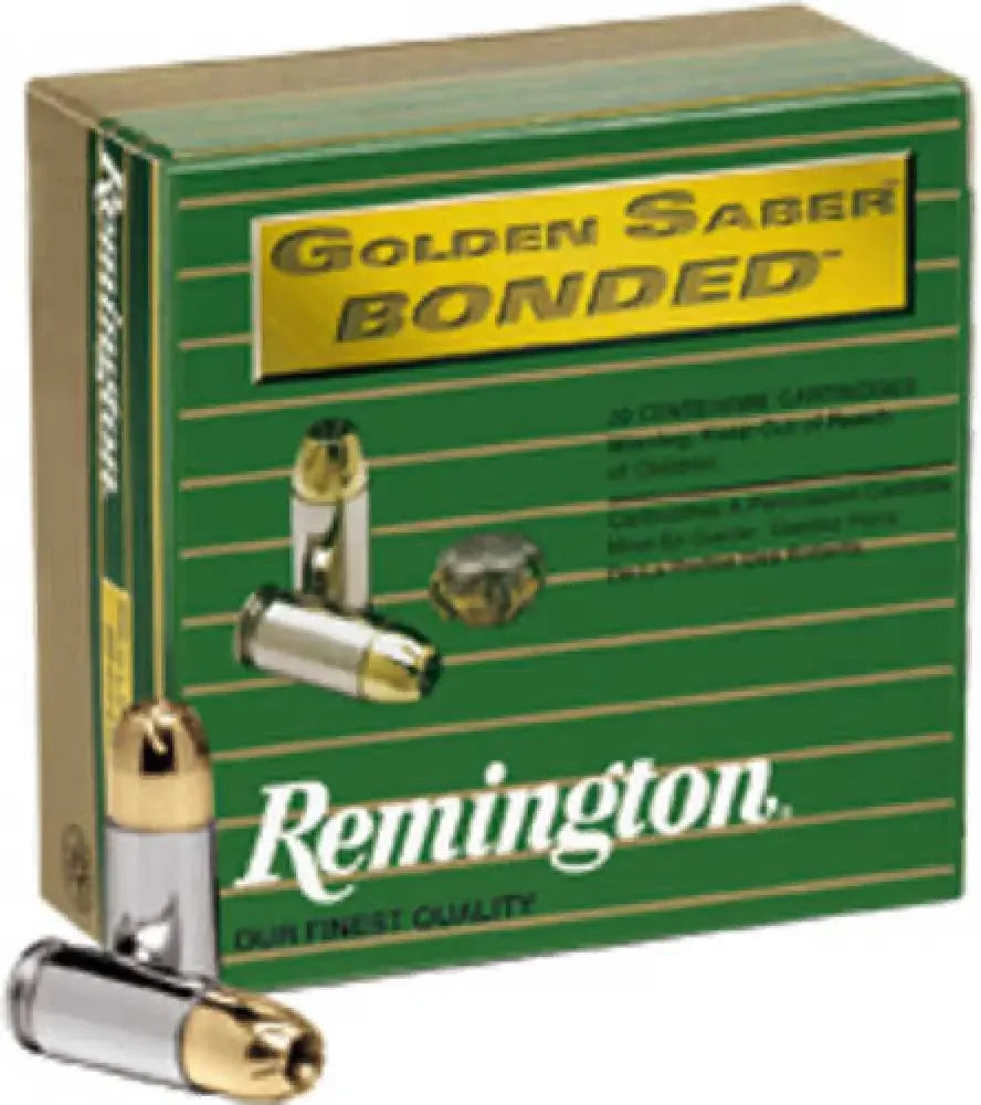 Remington golden saber 9mm 147 grain brass jacketed hollow point ammo box