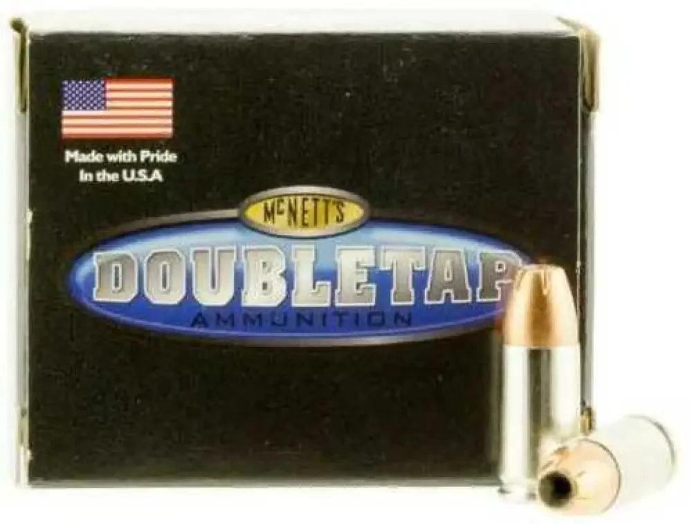 DoubleTap Equalizer 9mm Luger ammo box with dual projectile design bullets