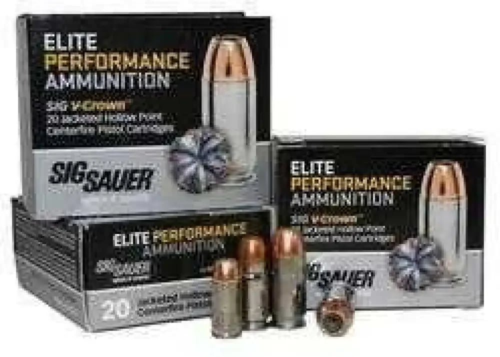 Sig Sauer 45 ACP ammunition, 20 rounds, superior accuracy, copper-jacketed bullets