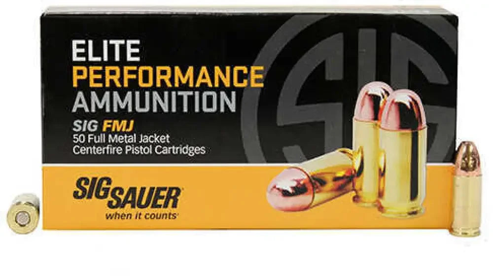 Sig Sauer Elite Performance 9mm 147 Grain FMJ Ammo Box 50 Rounds