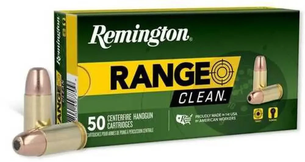 Remington range clean handgun 9mm 115gr 50 cartridges in box