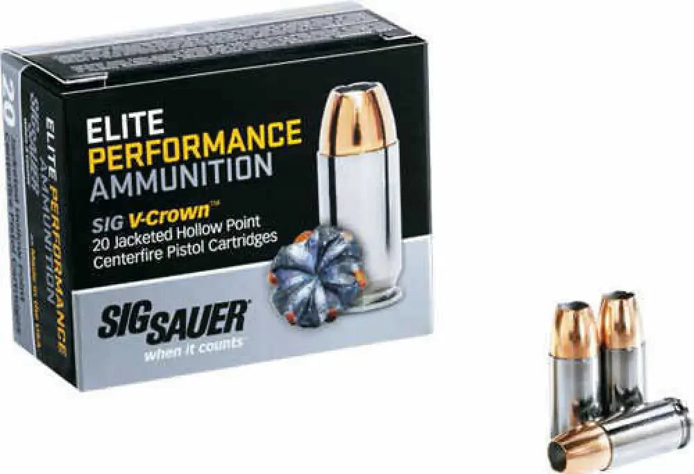 Sig Sauer 40 S&W 180 grain hollow point V-Crown ammo box