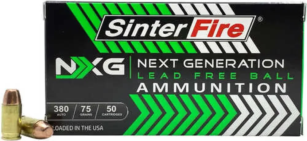 SinterFire NXG 380 ACP 75 grain lead free environmentally friendly ball ammo box