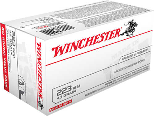 Winchester 223 Remington 45 Grain Hollow Point - 40 Rounds for Varmint Control