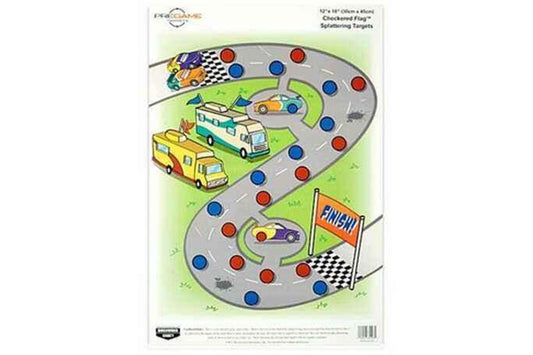 Birchwood Casey PREGAME Checkered Flag 12"× 18" Target 8-Pack 35574