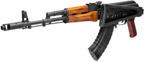 Riley Defense AK47 100 Series Rifle 7.62X39 caliber 16.25 in barrel 30 rd Front and rear sight Stained solid TEAK wood upper lower hand guards Bakelite pistol grip. - Black oxide finish
