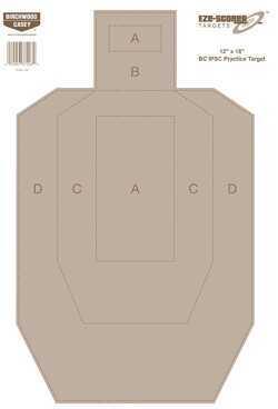BIR 37018 EZESCORER 12X18 Bc IPSC PRAC TGTS 100 - Western Gun Store