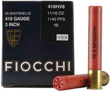 410 Gauge 25 Rounds Ammunition Fiocchi Ammo 3" 11/16 oz Lead #8