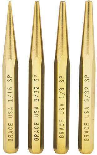 Grace USA Tools Brass Punch Set Starter, 4 Pieces Md: GRBSP4