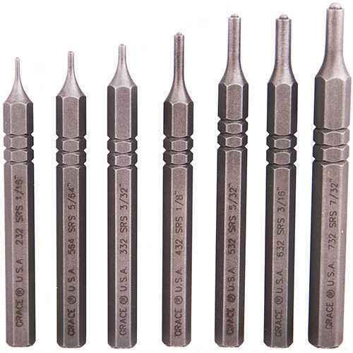 Grace USA Tools 7 Piece Steel Short Roll Spring Punch Set Md: GRSRS7