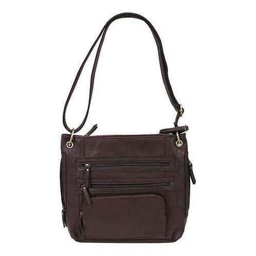 Bulldog Cases Cross Body Purse Holdter Fits Most Small Autos Leather Brown BDP-039
