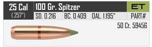 FALSEsler 25 Caliber 100 Grains E-Tip (Per 50) 59456
