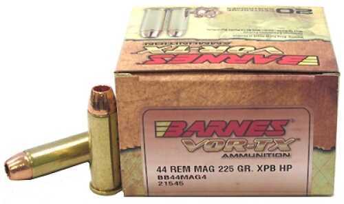 Barnes VOR-TX 44 Rem Magnum Ammunition â€“ 225 Grain Hollow Point Performance