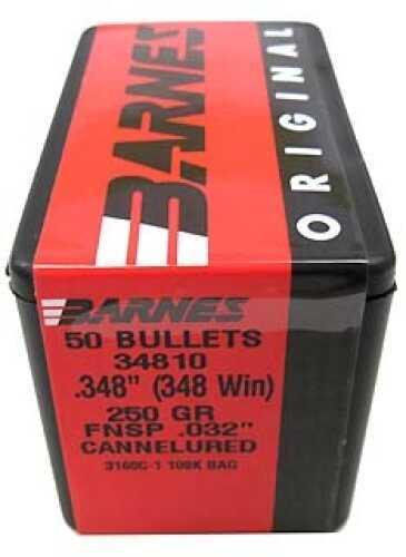 Barnes Original .032" Cannelured Bullets 348 Winchester .348" 250 Grains Flat FALSEse Soft Point (Per 50) 34810