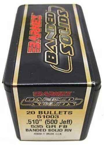 Barnes Bullets Banded Solid 500 Jeff .510" 535 Grains Round FALSEse (Per 20) 51003