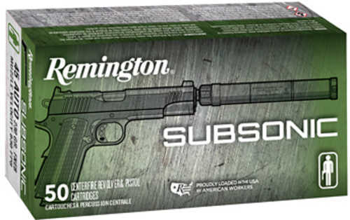 Remington Subsonic 45 ACP Ammunition â€“ 230 Grain Flat Nose for Enhanced Accuracy