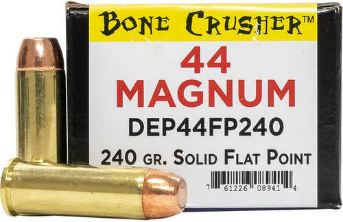 Magnum Research 44 Rem Magnum 240 Grain Solid Flat Point â€“ High-Performance Bone Crusher Ammunition