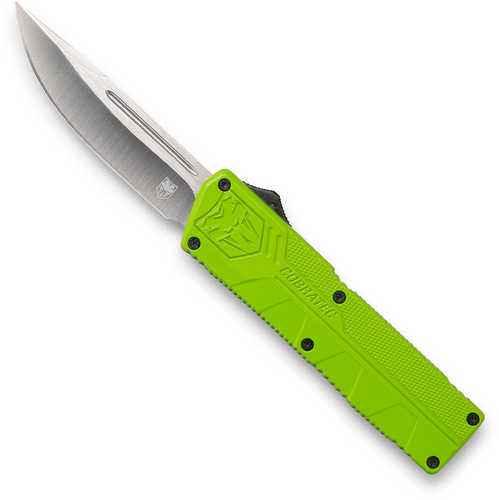 Cobra Tec Knives ZBGCTLWDNS Lightweight 3.25" D2 Steel Drop Point Aluminum Alloy Zombie Green