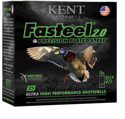 12 Gauge 25 Rounds Ammunition Kent Cartridges 3" 1 1/8 oz Steel #1