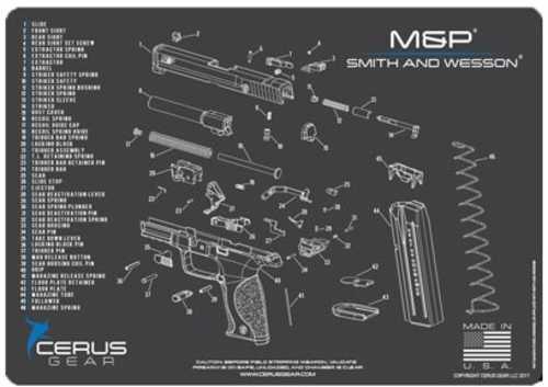 Cerus Gear S&W M&P Schematic Promat Gray 12"x17" - Western Gun Store