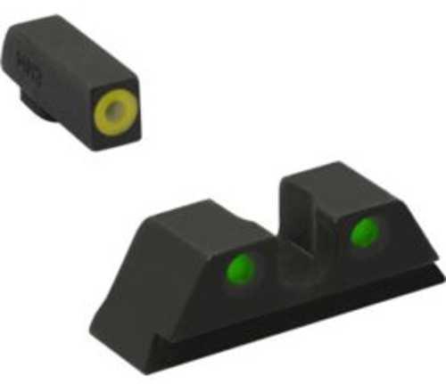 Meprolight USA Hyper-Bright Day/Night Tritium Sights Taurus G3C Fixed Yellow Green Black Frame - Western Gun Store