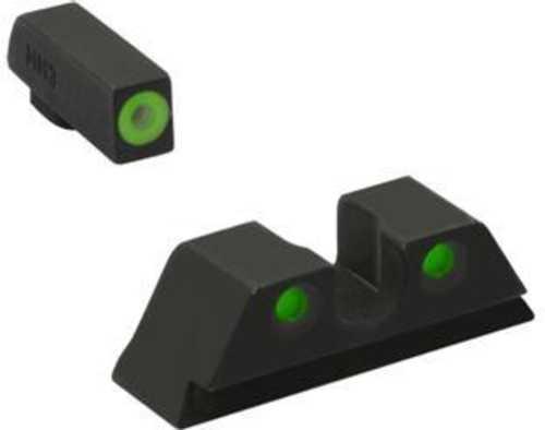 Meprolight USA Hyper-Bright Self-Illuminated Sights Fixed Tritium Green Front & Rear Black Frame For Kimber 19 - Western Gun Store