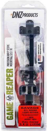 DNZ Game Reaper Scope Mount/Ring Combo Matte Black Savage Round Receiver W/8-40 Screw Holes 1" Tube High Rings For Long