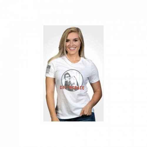 NINE LINE APPAREL WOMEN'S RELAXED FIT T-SHIRT GRIT AND GRACE WHITE X-LARGE