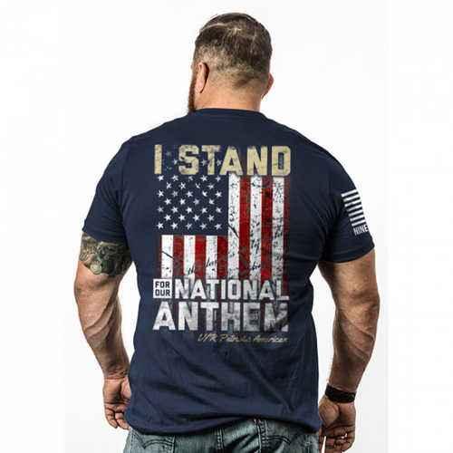 Nine Line Apparel I Stand T-Shirt Navy Small