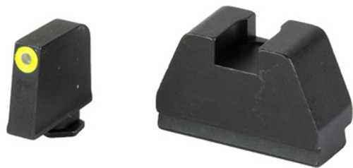 AmeriGlo 4XL Optic Compatible Sight Night Sights Green Tritium LumiGreen Outline .385" Front Flat Black .480" Rear Fits