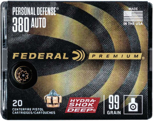 Federal Premium Hydra-Shok Deep 380 ACP Ammo â€“ Reliable Self-Defense Performance