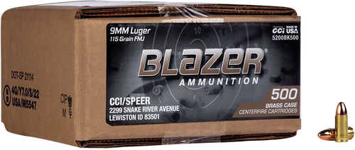 CCI Blazer Brass 9mm Luger Ammo â€“ Reliable Reloadable Cases