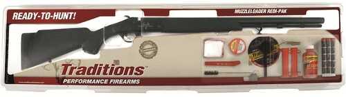 Traditions Buckstalker Redi-Pak Muzzleloading Rifle 50 Caliber 24" Blued Barrel Synthetic Stock Black - Western Gun Store