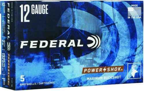 Federal Power-Shok Max Buck 12 Gauge 2 3/4" 16 Pellets Shot 5 Round Box