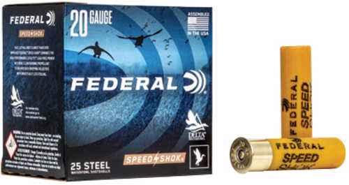 Federal Speed-Shok 20 Gauge 3" #3 7/8 oz Steel Shot 25 Round Box California Certified FALSEnlead Ammunition WF209 3