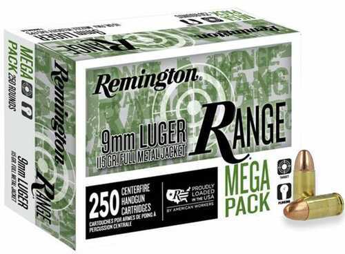Remington Range Handgun Ammunition 9mm Luger 115Gr FMJ â€“ Consistent and Reliable Performance