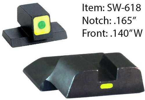 Ameriglo Cap Tritium Night Sights For S&w M&p Shield / Front - Green Outline Lumigreen Style - Western Gun Store