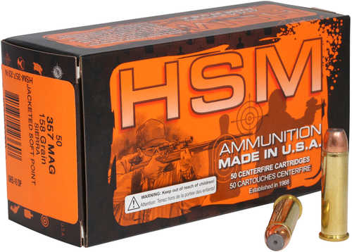 HSM Pro Pistol 357 Mag 158 Gr Jacketed Soft Point â€“ Premium Hunting Performance