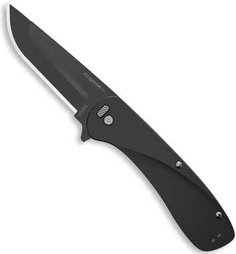 Outdoor Edge VX130B Razor VX1 EDC 3" Folding Plain Black Oxide 420J2 SS Blade, Black AFALSEdized Aluminum Handle