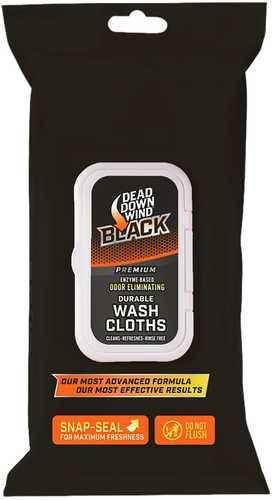 Dead Down Wind 13725 Wash Cloths Black Premium Odor Eliminator Unscented Scent 40 Count