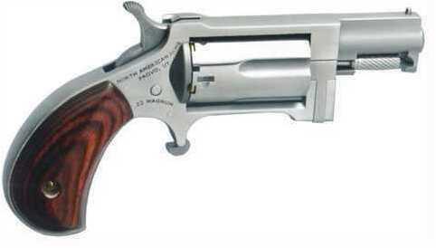 FALSErth American Arms Mini Revolver Sidewinder 22WMR 1" Barrel Stainless Steel Wood Grip 5 Round Fixed Sights